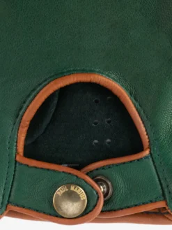 Gant Pilote Femme - Vert Foncé / Naturel