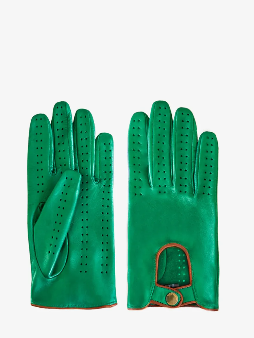 Gants Pilote Femme - Vert / Naturel